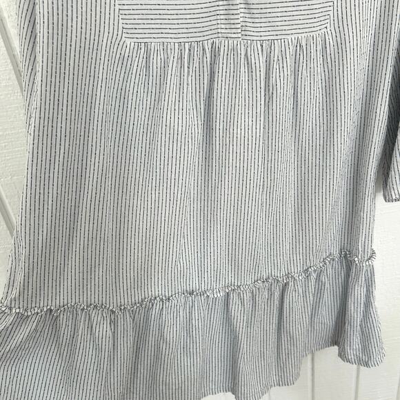A New Day Target Women Shirt Dress 3/4 Sleeve Blue Preppy Coastal Cotton Size XL - Picture 4 of 8